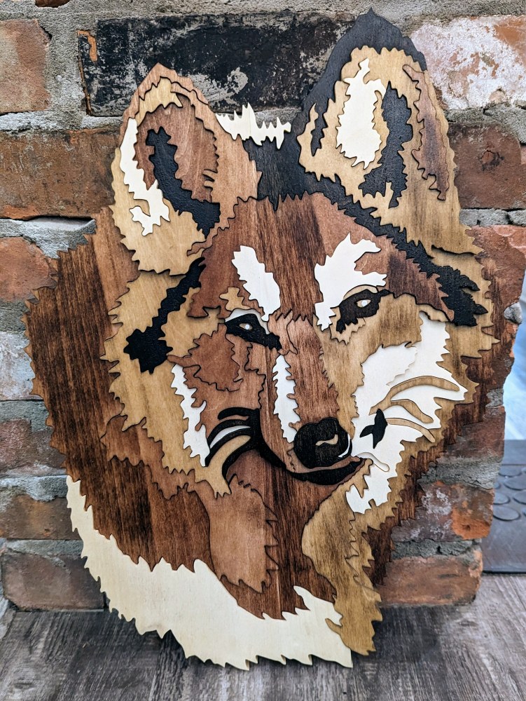 Handmade Wooden Wolf - Bizzy Buzz Artisan Market